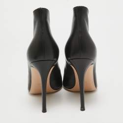 Pre Owned Gianvito Rossi Black Leather Vamp Booties Size 39