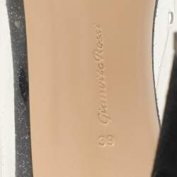 Pre Owned Gianvito Rossi Black PVC and Suede Plexi Pumps Size 39