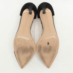 Pre Owned Gianvito Rossi Black PVC and Suede Plexi Pumps Size 39
