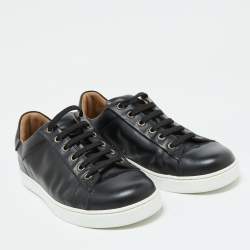Gianvito Rossi Black Leather Low Top Sneakers Size 39