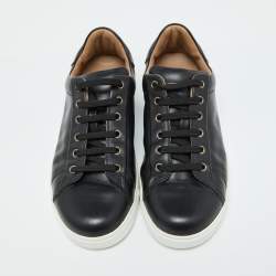 Gianvito Rossi Black Leather Low Top Sneakers Size 39