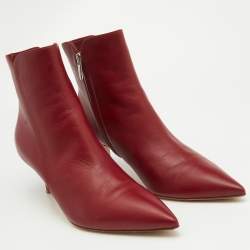 Gianvito Rossi Red Leather Levy 55 Ankle Boots Size 41