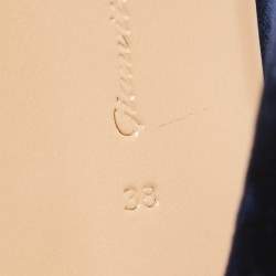 Pre Owned Gianvito Rossi Navy Blue Velvet Miral Booties Size 38