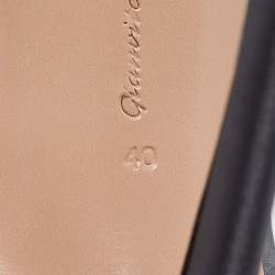 Pre Owned Gianvito Rossi Slate Grey Satin Pointed Toe Pumps Size 40