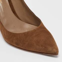 Gianvito Rossi Brown Suede Pointed Toe Pumps Size 38.5