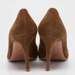 Gianvito Rossi Brown Suede Pointed Toe Pumps Size 38.5