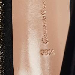 Pre Owned Gianvito Rossi Black Satin Dragon 100 Embroidered Pumps Size 38.5