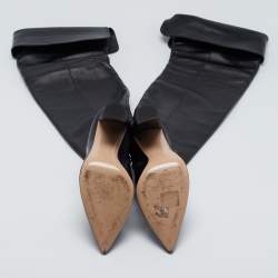 Pre Owned Gianvito Rossi Black Leather Knee Length Boots Size 37