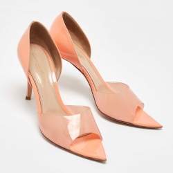 Pre Owned Gianvito Rossi Coral Orange PVC and Patent Leather Bree Pumps Size 40