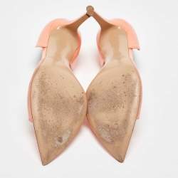 Pre Owned Gianvito Rossi Coral Orange PVC and Patent Leather Bree Pumps Size 40