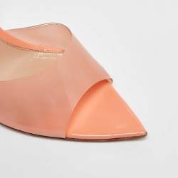 Pre Owned Gianvito Rossi Coral Orange PVC and Patent Leather Bree Pumps Size 40