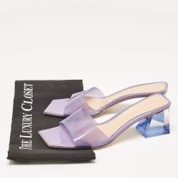 Pre Owned Gianvito Rossi Purple PVC Cosmic Slide Sandals Size 37.5