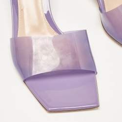 Pre Owned Gianvito Rossi Purple PVC Cosmic Slide Sandals Size 37.5