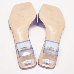 Pre Owned Gianvito Rossi Purple PVC Cosmic Slide Sandals Size 37.5