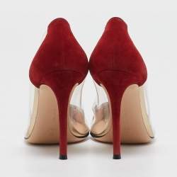 Pre Owned Gianvito Rossi Multicolor PVC and Suede Plexi Pumps Size 36