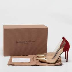 Pre Owned Gianvito Rossi Multicolor PVC and Suede Plexi Pumps Size 36