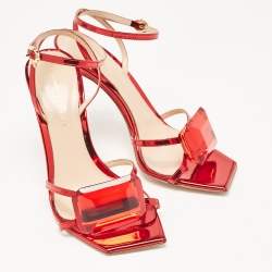 Gianvito Rossi Metallic Red Leather Jaipur Sandals Size 35.5