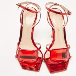 Gianvito Rossi Metallic Red Leather Jaipur Sandals Size 35.5