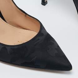 Pre Owned Gianvito Rossi Black Printed Fabric Gianvito Pumps Size 37