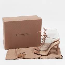 Gianvito Rossi Beige PVC and Leather Helmut Ankle Boots Size 38.5