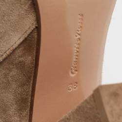 Pre Owned Gianvito Rossi Beige Suede Ankle Length Boots Size 38