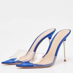 Pre Owned Gianvito Rossi Transparent PVC Lyn Slide Sandals Size 40