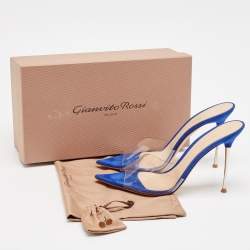 Pre Owned Gianvito Rossi Transparent PVC Lyn Slide Sandals Size 40