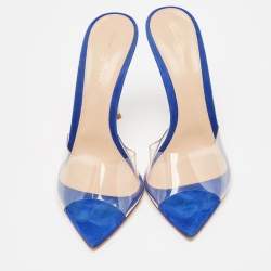 Pre Owned Gianvito Rossi Transparent PVC Lyn Slide Sandals Size 40