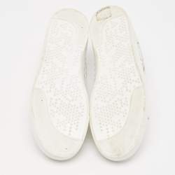 Gianvito Rossi White Leather and Fishnet Helena Sneakers Size 39