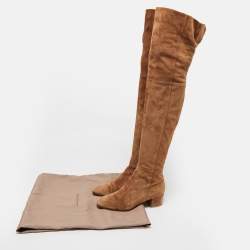 Gianvito Rossi Brown Suede Over The Knee Boots Size 38