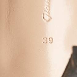 Pre Owned Gianvito Rossi Black Leather and PVC Stella Ankle Strap Sandals Size 39