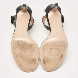 Pre Owned Gianvito Rossi Black Leather and PVC Stella Ankle Strap Sandals Size 39