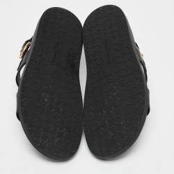 Pre Owned Gianvito Rossi Black Leather Bilbao Sandals Size 39