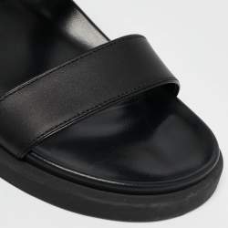 Pre Owned Gianvito Rossi Black Leather Bilbao Sandals Size 39