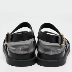 Pre Owned Gianvito Rossi Black Leather Bilbao Sandals Size 39