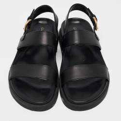 Pre Owned Gianvito Rossi Black Leather Bilbao Sandals Size 39