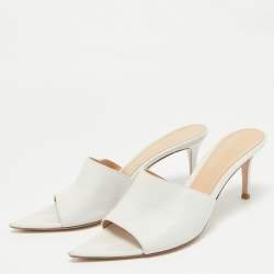 Gianvito Rossi White Leather Alise Mules Size 39