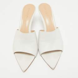 Gianvito Rossi White Leather Alise Mules Size 39