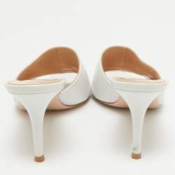 Gianvito Rossi White Leather Alise Mules Size 39