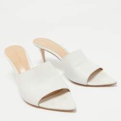 Gianvito Rossi White Leather Alise Mules Size 39