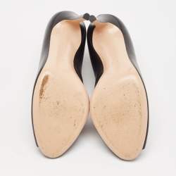 Pre Owned Gianvito Rossi Black Leather Vamp Booties Size 41