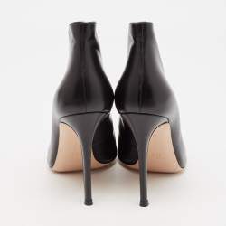 Pre Owned Gianvito Rossi Black Leather Vamp Booties Size 41