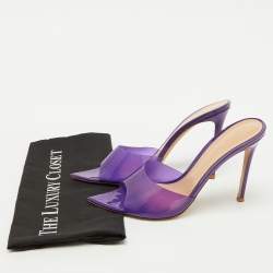 Pre Owned Gianvito Rossi Purple PVC Elle Slide Sandals Size 40