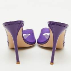 Pre Owned Gianvito Rossi Purple PVC Elle Slide Sandals Size 40