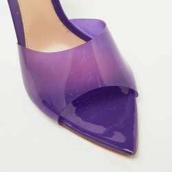 Pre Owned Gianvito Rossi Purple PVC Elle Slide Sandals Size 40