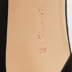 Pre Owned Gianvito Rossi Black Suede Portofino Ankle Strap Sandals Size 39