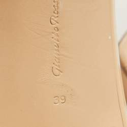 Pre Owned Gianvito Rossi Beige Patent Leather Portofino Ankle Strap Sandals Size 39