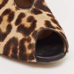 Gianvito Rossi Brown Calf Hair Vamp Booties Size 36