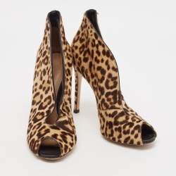 Gianvito Rossi Brown Calf Hair Vamp Booties Size 36