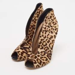 Gianvito Rossi Brown Calf Hair Vamp Booties Size 36